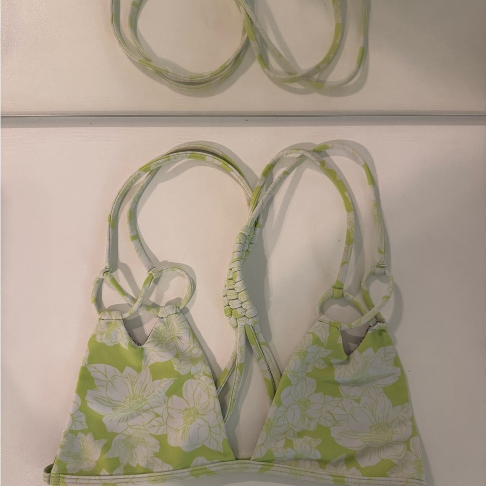 Acacia Swimwear Green Floral Bikini Top